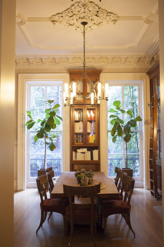 A grand dining room flanking the living room.  Photo Credit: Megan Swann, Editor at Large 